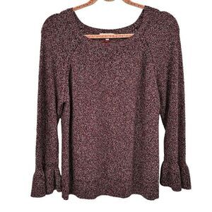 Tyler Boe Ruffle Sleeve Sweater‎ Burgundy Large
